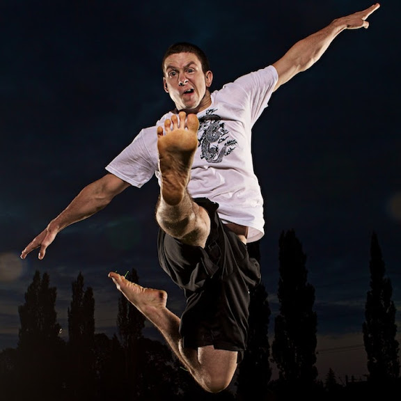 Andy doing a front kick